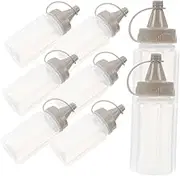 HOLIDYOYO 8pcs Sauce Storage Bottles Transparent Condiment Squeeze Dispenser for Ketchup Mustard and Syrup Kitchen Tool for Easy Pouring and Identification