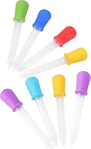 VILLFUL Transfer Pipette Dropper 3ml Set 8pcs Silicone Plastic Droppers Scales for Medicine Feeding and Measuring Random Color