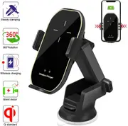 Catzon A7 Wireless Car Charger Mount Automatic Clamping IR Holder 10W Fast Charging for iPhone Samsung(gold)