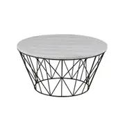 Modern Furniture DARBY Coffee Table Marble 80cm - White