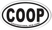 COOP Cooperstown, New York Oval Bumper Sticker