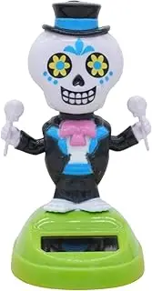 Générique Solar Dancing Figurines, 3 Pieces Solar Powered Skeleton Bobblehead, Shaking Spooky Doll Toy, Halloween Desk Decoration, Atmosphere Ornament for Home, Courtyard, Windowsill
