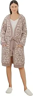 [bearberry] Hooded Robe Cozy Chic In The Wild Robe Lightweight Soft Plush Bathrobe with Pockets for Women