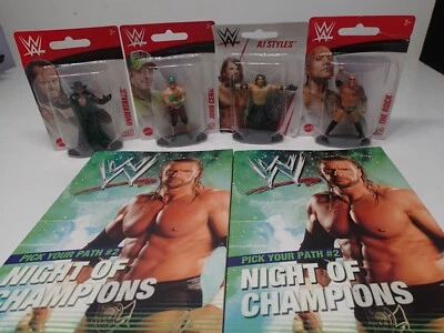 4 Mattel WWE figures Micro collection Rock AJ Styles John Cena Undertaker WWF