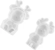 OHPHCALL Christmas Elk Molds Casting Kit 2pcs Silicone Molds for Elk Shaped Decorations for DIY Handmade
