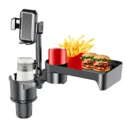 4 in 1 Car Cup Holder Expander Tray with Mount for Car Rotation N4O9