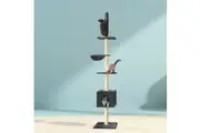 i.Pet Cat Tree 260cm Tower Scratching Post Scratcher Floor to Ceiling Cats Bed Dark Grey