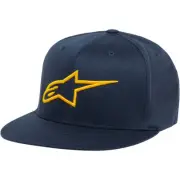 Alpinestars Ageless Flatbill Hat (Lg-XL, Navy/Gold)