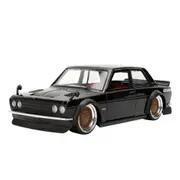 Jada 1:24 Scale JDM Tuners 1973 Datsun 510 Black With Gold Wheels Diecast Car