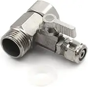 1/2'' to 3/8'' Ball Feed Water Filter Purifier Adapter Valve Faucet Tap Safe Copper Nickel Plating