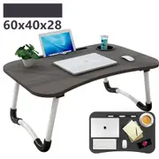 Foldable Computer Study Bed Desk Adjustable Portable Laptop Stand Table With Cup Slot