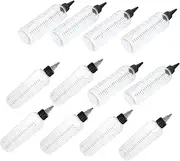 HAWILLOSCH 12Pcs Squeeze Dispensing Bottles for Hairdressing Pet Hair Measuring Applicator with for Liquid Application and Control