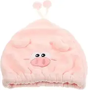 Healeved Hair Drying Towel Cap Soft Fleece Shower Cap Cute Cartoon Print Hair Wrap for Women Girls