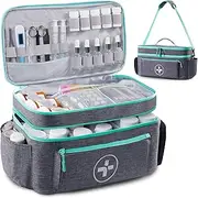 BAGSFY Travel Medicine Bag Organizer-Medicine Organizer Storage-Pill Bottle Organizer Storage-Medication Organizer for Home-Medicine Kit-Travel First Aid Kit Bags Empty-Travel Emergency Kit(Bag Only)