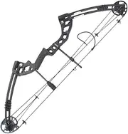 Compound Bow and Arrow Set Draw Weight 30-55lbs Draw Length 24"-29.5" Adjustable Aluminum Right Hand Composite Bow for Adult (Black Bow/Left Handed)