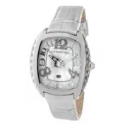 Chronotech Silver Leather Watch