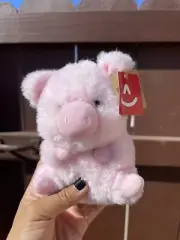Aurora World 16833 Rolly Pet Prankster Pig Plush, 5", Pink