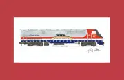 Amtrak Veterans P42DC #42 11"x17" Matted Print by Andy Fletcher signed