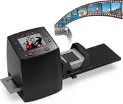 High resolution 135 film scanner for negatives & slides, converts 35mm to digital JPEG, SD card slot with slide feeder
