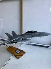 VFA-211 F/A-18F(S) Checkmate Model, 1/37th (18") Scale, Mahogany