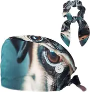 [YTYVAGT] Scrub Caps Women,Scrub Hats Suitable for Women,Cute Puppy Dog Portrait