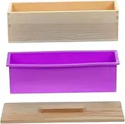 SHINEOFI Box Soap Mold Making Kit Dish Soap Clear Soap Holder Packaging Soap Cutter Soap Dish Kits Pour Soap Making Supplies Base Molds Handmade Soap Cups Wooden Purple