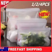 2/4PCS EVA Silicone Food Storage Bags Reusable Zip Lock Pouch Fresh Sealer AU