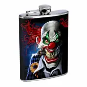 Scary Clowns D9 Flask 8oz Stainless Steel Hip Drinking Whiskey