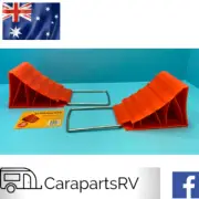 Caravan or RV Wheel Chocks x 2 with built in Anti Theft Safety Bar (1 PAIR ).