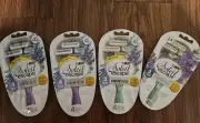 4 Packs~Soleil Escape Razors,Lavender & Eucalyptus,4 Blades, 14 total Razors