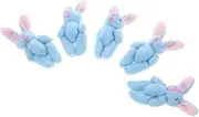 Milisten 5pcs Mini Plush Bunny Cute Jointed Rabbit Dolls for Wedding and Birthday Cake Decorations Soft Portable and Durable Stuffed Animal Charms Full