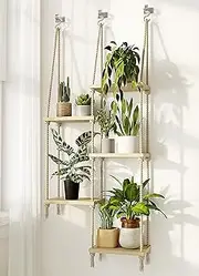 [Bamworld] Window Plant Shelves Wall Plant Holder Plant Wall Shelf Wood Window Sill Plant Shelf Indoor Hanging Plant Stand Living Room Decor Garden Boho Decor