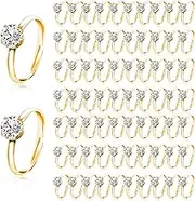 MystiCharm 72 Pcs Fake Wedding Rings, Bridal Shower Decorations, Adjustable Rings, Fake Diamond Ring Plastic Ring Engagement Rings