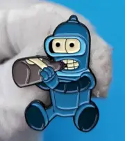 Futurama ENAMEL PIN - Baby Bender bottle. Australian Stock free local shipping