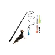 Dog Extendable Teaser Wand Pet Flirt Stick Pole Puppy Chasing Tail Interactive Toy