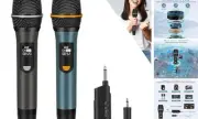 Wireless Microphones, UHF Metal Rechargeable Cordless Dynamic Mic System with