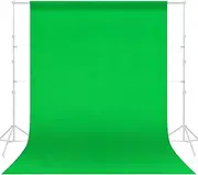 EMART Green Screen Backdrop, 10 x 20 Ft Photography Greenscreen Background Sheet Fabric Kit for YouTube Video Streaming Zoom, Small Photo Chromakey Muslin Cloth Curtain with 4 Clip