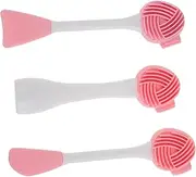 Beaupretty 3pcs Silicone Brush Exfoliating Facial Scrubber Applicator Tool for Cleansing Makeup Removal Portable Soft Brushes