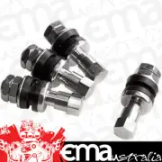 Billet Specialties BS999900 Chrome Bolt-In Valve Stems Short Style Set Of 4