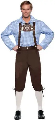 Deluxe Lederhosen Brown Adult Costume - Underwraps