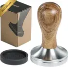 58mm Espresso Tamper Press Mat Wood Handle Barista