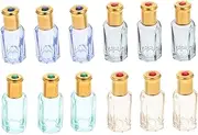 LIFKOME 12pcs Octagonal Roller Bottle Sprayer Cologne Mini Perfumes Conditioner Cosmetic Bottles Oils Diffuser Cosmetic Containers Portable Perfume Bottle Essential Oil Sub Containers Pp