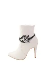 Women Black Metal Boot Chain Bracelet Anklet Shoe Scorpion Charm Bling Accessory