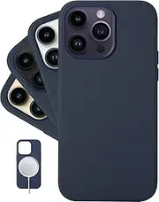 LONLI Classic - (for iPhone 14 Pro Max) - European Nappa Leather Case - Smoothen and Soften Over Time - Compatible with Magsafe - Midnight Blue