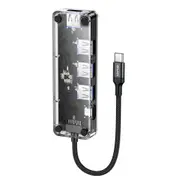 4-In-1 Type-C To Usb 3.0 Hub Adapter Grey