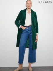 Monsoon Blue Amalia Velvet Coat (AU3917) | $415