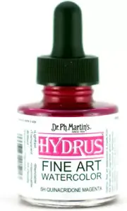 Hydrus Fine Art (5H) Watercolor Bottle, 1 Fl Oz (Pack of 1), Quinacridone Magent