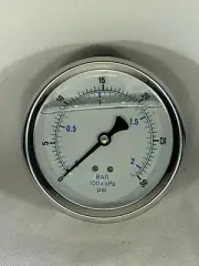 5 PACK LIQUID FILLED PRESSURE GAUGE 0-30 PSI, 4" FACE, 1/4" BACK MOUNT