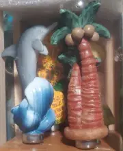Palm Tree/Pinapples/Sea Shells & Dolphin Spreaders W/Mini Knife Block