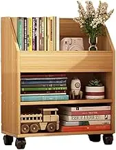 Mobile Bookshelf on Wheels Bookcase Under Desk Office Cart for Home Office Wooden Bookshelf Sideboard Storage Rack Side Cabinet